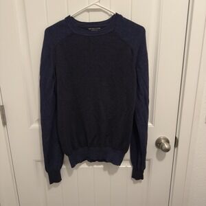 Brunella Gori Dark Blue 2 Tone Merino Wool Sweater Size Large‎